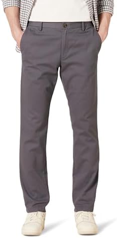 Amazon Essentials Men's Slim-Fit Wrinkle-Resistant Flat-Front Chino Pant, Charcoal, 33W x 29L