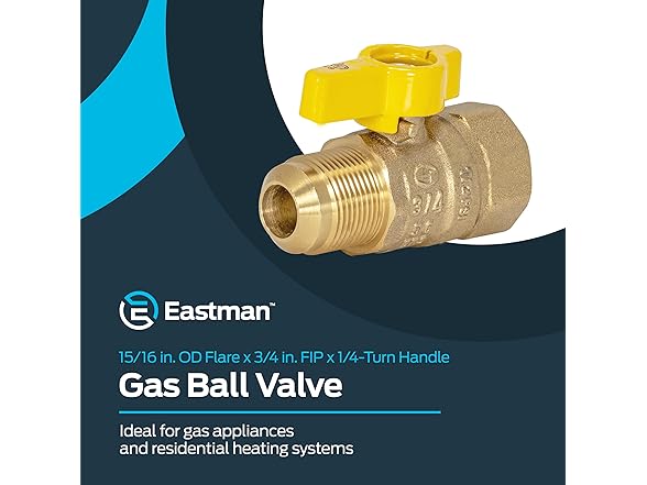 Eastman Straight Gas Brass Ball Valve, 3/4 in