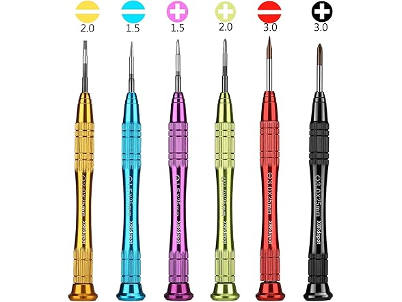 Flat Phillips Screwdriver Set Glasses