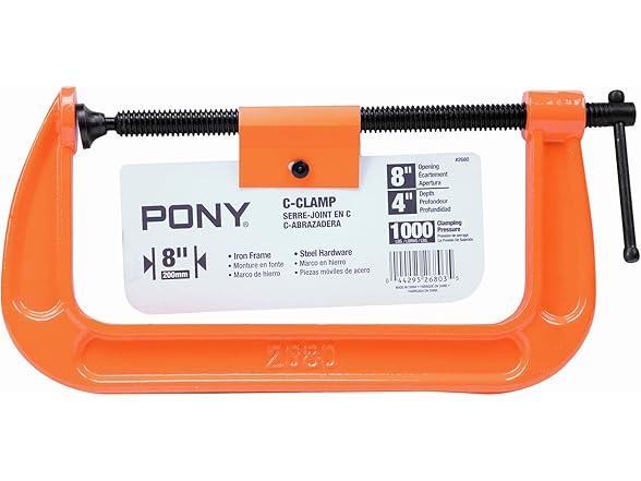 PONY Pony Jorgensen 2680 8-Inch C-Clamp, Orange