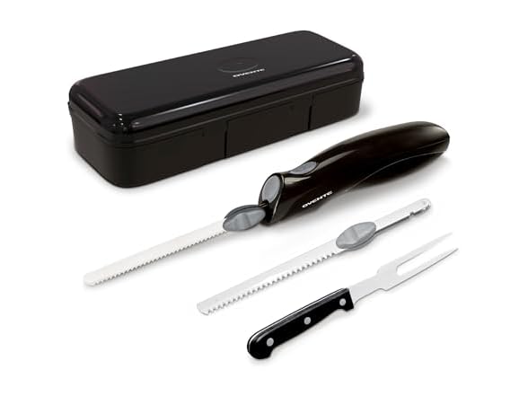 OVENTE Electric Knife Set with Two Serrated Stainless Steel Blades
