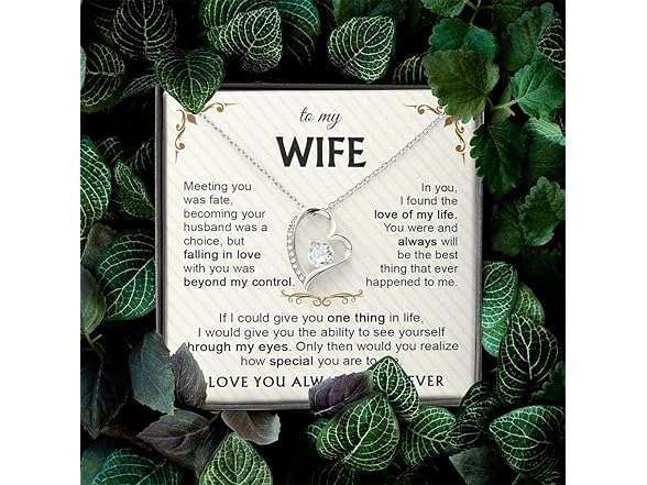 To My Wife Love Necklace 14k white gold