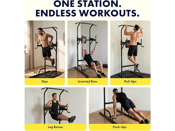 Squatz Power Tower Pull Up Station with Free Standing Pull Up Bar