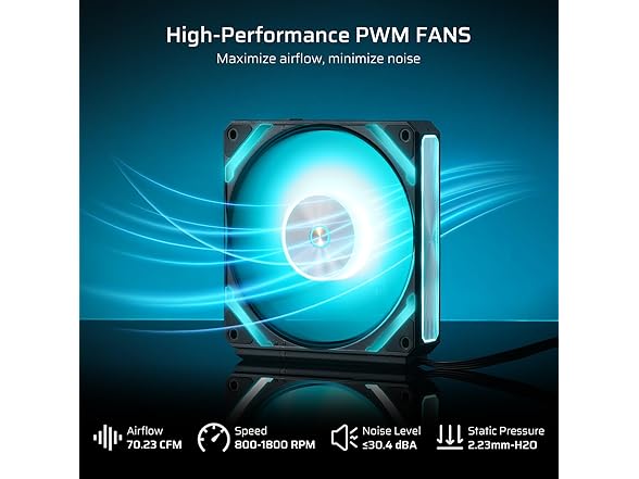 LTC 120mm Case Fan, ARGB, Black