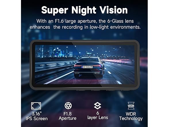 S70 Dash Cam Front and Rear | 2.5K Dual Dash