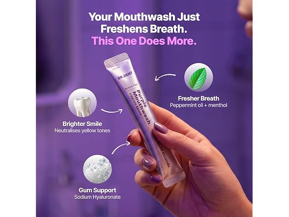 DR.DENT Purple Mouthwash for Teeth Whitening