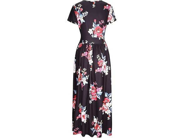 Ouges Women (XXL) Maxi V-Neck Pockets Summer Dress
