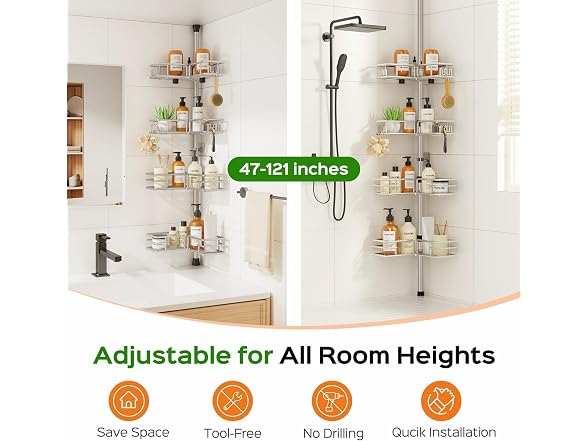 HAMITOR Shower Caddy Tension Pole