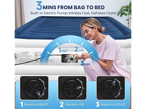 KINGJERRY W2064 Queen Air Mattress with Built in Pump