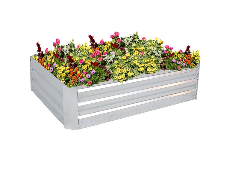 Sunnydaze Galvanized Steel Raised Garden Bed - 47-Inch Rectangle