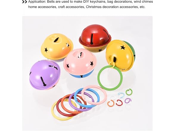 uxcell Jingle Bells, 40mm 30pcs Carbon
