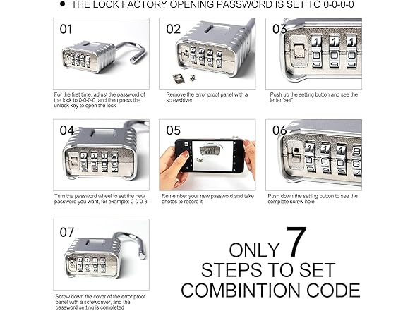 EASTDEER Heavy Duty Combination Lock