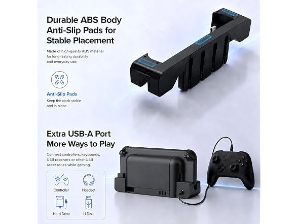 PORTHOLIC Switch 2 Charging Dock for Joycons
