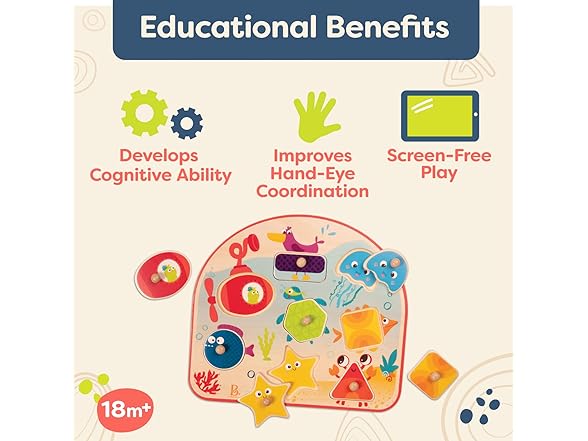 B. toys – Sea Treasures – Wooden Peg Puzzle