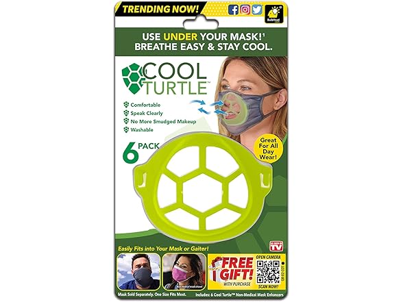 BulbHead Cool Turtle Mask 6pk