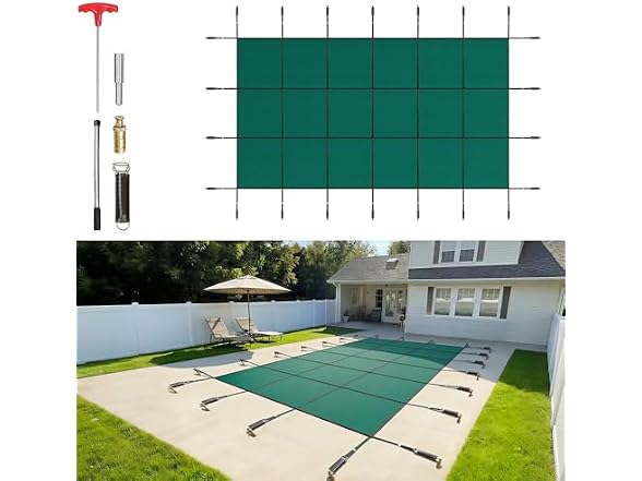 Pool Safety Cover Fits 16x30ft Rectangle