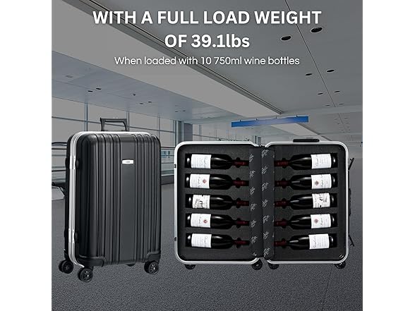 Wine Bottle Suitcase Aluminum (10 Bottles)