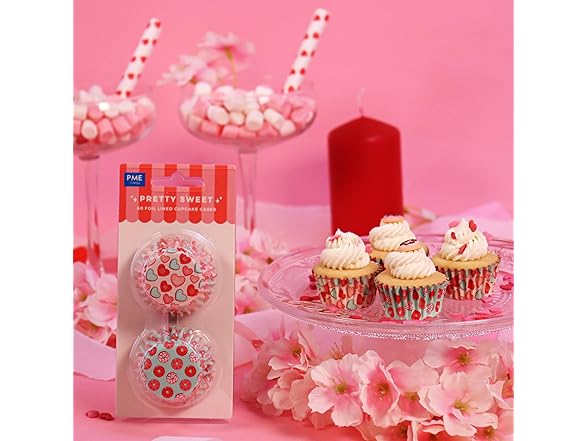 PME Valentines Mini Foil-lined Cupcake Cases