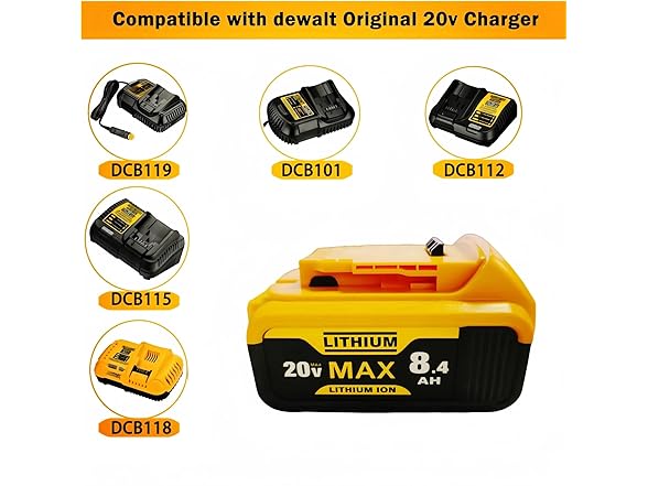 Simple Plus+ 20V 8.4Ah Replacement Battery for Dewalt