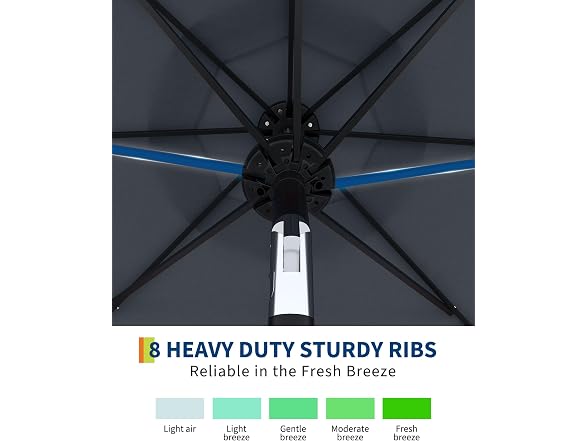 GarveeLife 10 ft Patio Umbrella with Solar Lights