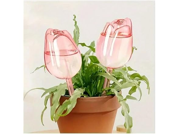 Generic GAR-34 4pcs Tulip Watering Globes, Pink