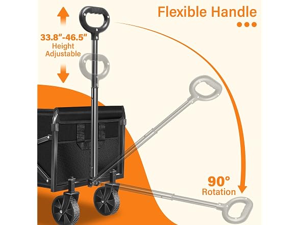Exovyn Wagons Carts Foldable, Black
