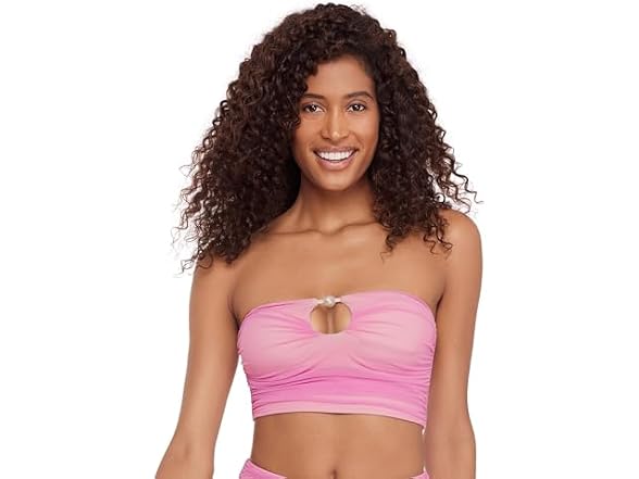 Steve Madden Women Keyhole Strapless Swim Tube Top - Gallery 6