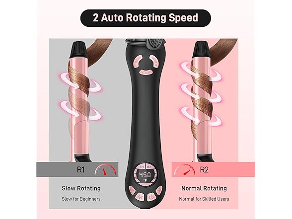 HITTIONA Rotating Curling Iron - 1 Inch