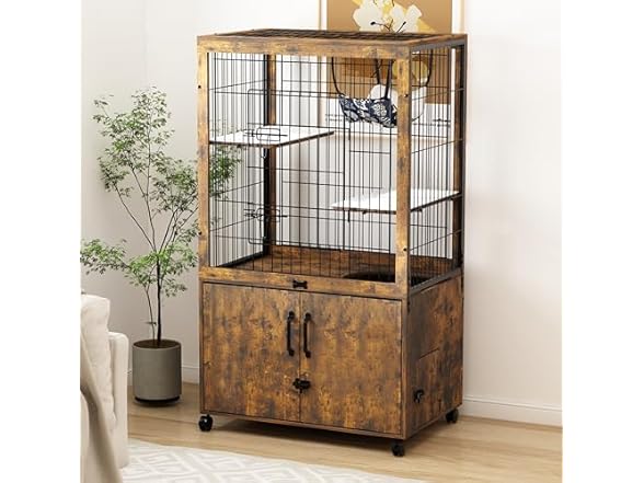 Megidok Furniture Cat Cages Indoor with Litter