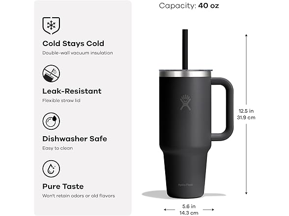 Hydro Flask 40oz Clear Lid Travel Tumbler - Capri Blue