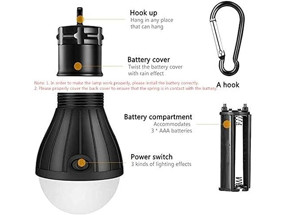 Mdybf Camping Light Waterproof LED Pack of 4