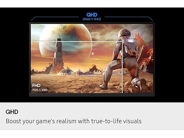 SAMSUNG 27” Odyssey G5 G53F QHD Resolution Gaming Monitor, HDR10, 200Hz Refresh Rate, IPS Panel, AMD FreeSync™ Premium, Black Equalizer, Auto Source Switch, LS27FG532ENXZA (Renewed) (Open Box)