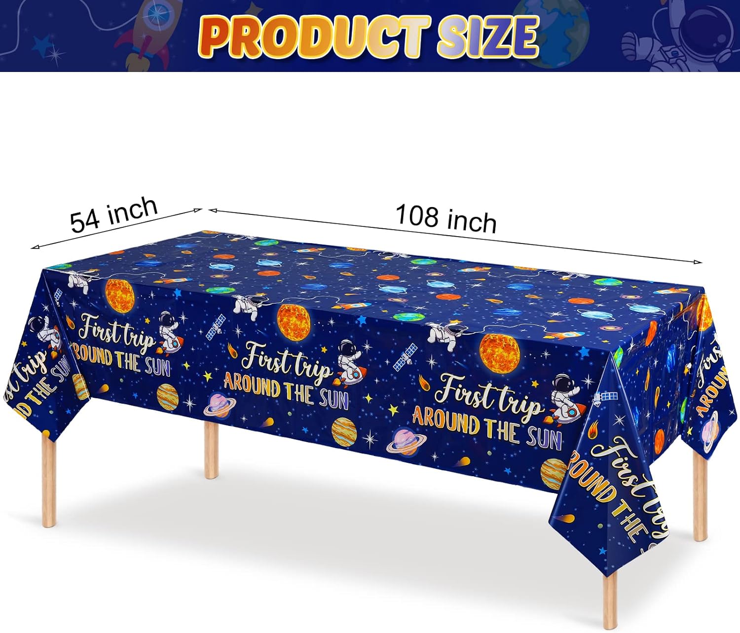 Outer Space Tablecloth 54x108" 6 Pack - Gallery 6