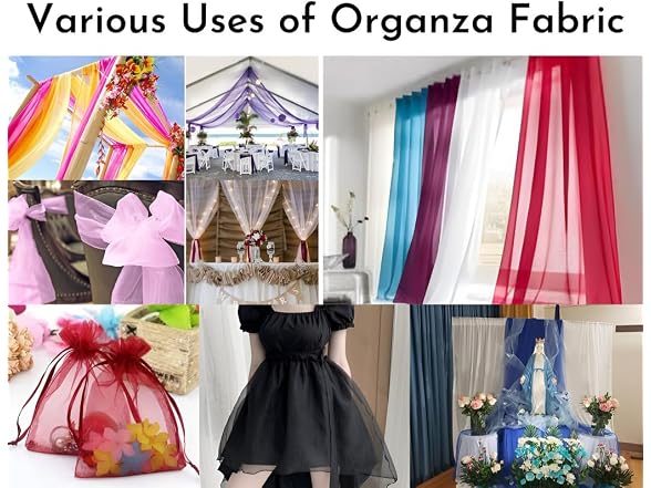 Fynite Orange Organza Fabric by The Yard