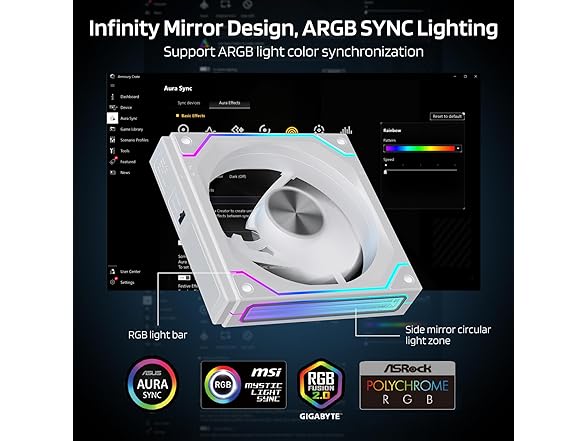 LTC CF122D 120mm Daisy-Chain Case Fan, ARGB