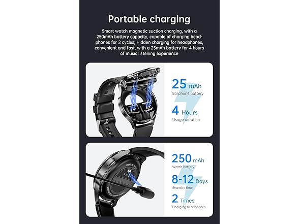 GTSolonia Smart Watch with Earbuds