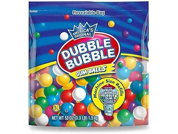 Dubble Bubble Gumball Refill 53 OZ Resealable Bag