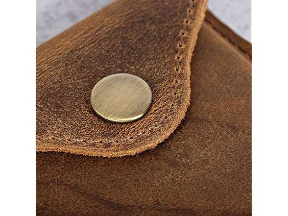 Rugged Brown Leather Card Holder RFID