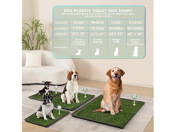 HQ4US 4LEGS Dog Grass Pad with Tray