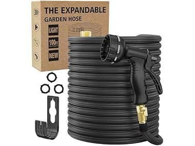 $29.99, Was $55.99, 46% Off! 100ft Flexible Garden Hose with Nozzle dealfomo