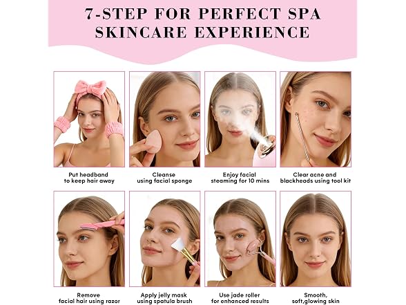 Facial Steamer Spa Kit With 17 Skin