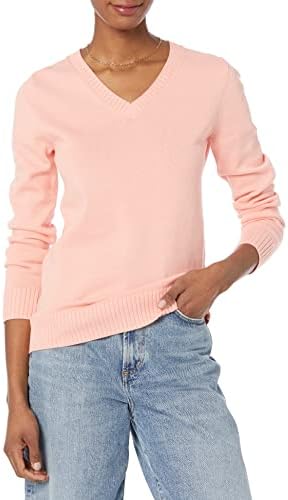 Amazon Essentials Womens Lightweight Long Sleeve V Neck Sweater Cotton