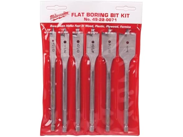 Milwaukee 49-22-0071 6 Pc Spade bit Set red