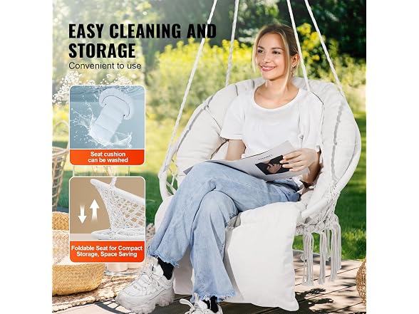 Hanging Hammock Swing Chair, 330 Lbs Capacity