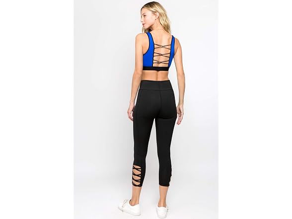Yelete Women (M) Active Lattice Ankle Leggings