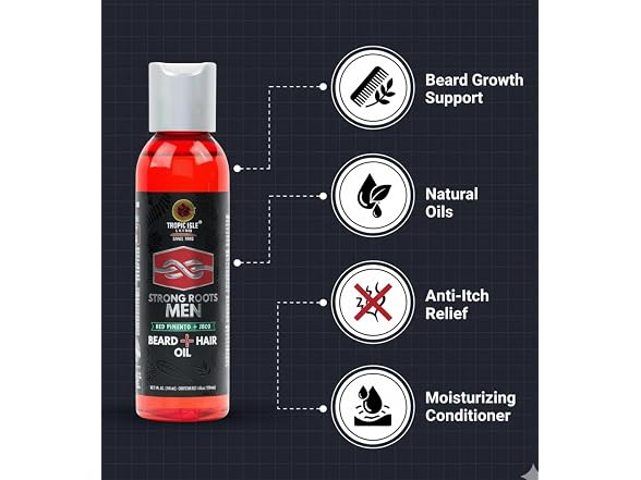 Tropic Isle Strong Roots Mens Beard Oil 4 Pack