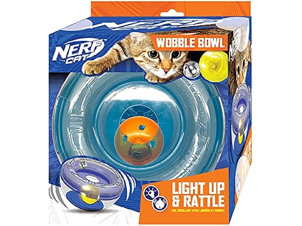Nerf Cat 7in PS Wobble Bowl with LED Ball