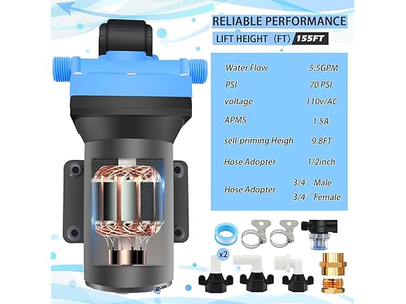 YEEHEMES T42 On Demand Pump Home Water