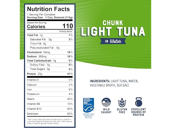 Bumble Bee Chunk Light Tuna In Water, 5 oz Cans
