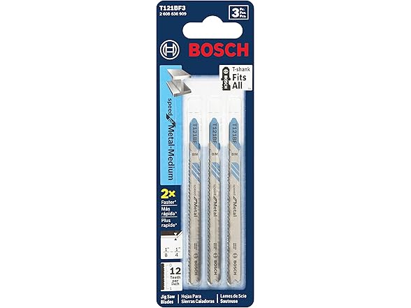 Bosch T121BF3 3 pc T Shank Jig Blades